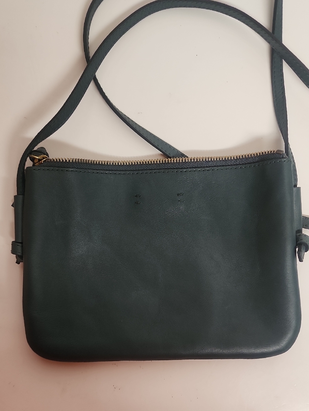 Madewell Green Quality Leather Crossbody Bag Sleek Everyday Style Minimalist - Picture 2 of 9